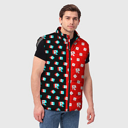 Мужской жилет Roblox glitch pattern, цвет: 3D-светло-серый — фото 2