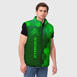 Мужской жилет Citroen - green gradient по-вертикали, цвет: 3D-черный — фото 2