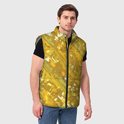 Мужской жилет Белые фрагменты на жёлтом фоне, цвет: 3D-светло-серый — фото 2