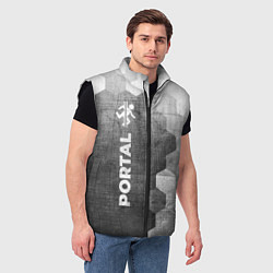 Мужской жилет Portal - grey gradient по-вертикали, цвет: 3D-черный — фото 2