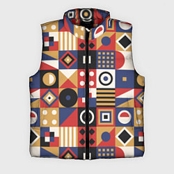 Мужской жилет Квадратная мозаика баухаус, цвет: 3D-красный