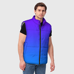 Мужской жилет Фиолетово синий градиент, цвет: 3D-светло-серый — фото 2