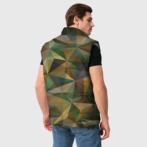 Мужской жилет Милитари абстракция стекло / 3D-Светло-серый – фото 4