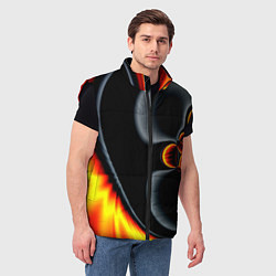 Мужской жилет Фрактальный узор абстракция, цвет: 3D-черный — фото 2