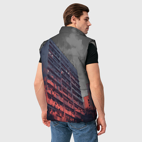 Мужской жилет Сумрачный спальный район / 3D-Светло-серый – фото 4