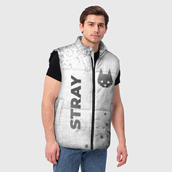 Мужской жилет Stray - white gradient вертикально, цвет: 3D-черный — фото 2