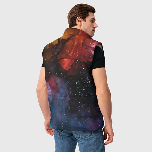 Мужской жилет Акварельная цветная абстракция / 3D-Светло-серый – фото 4