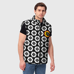 Мужской жилет Serious Sam logo pattern, цвет: 3D-светло-серый — фото 2