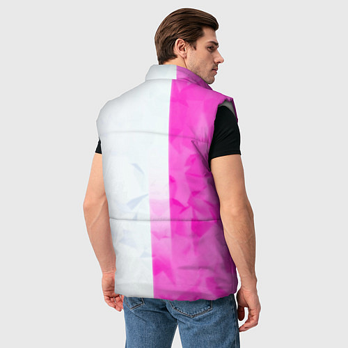 Мужской жилет Game over pink abstraction / 3D-Светло-серый – фото 4