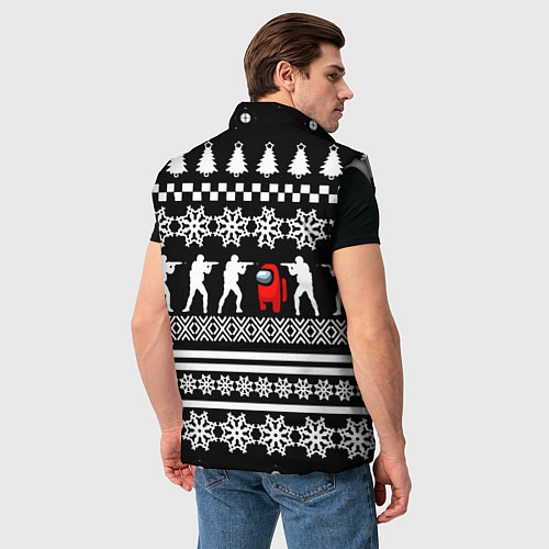 Мужской жилет Among us x cs go / 3D-Светло-серый – фото 4