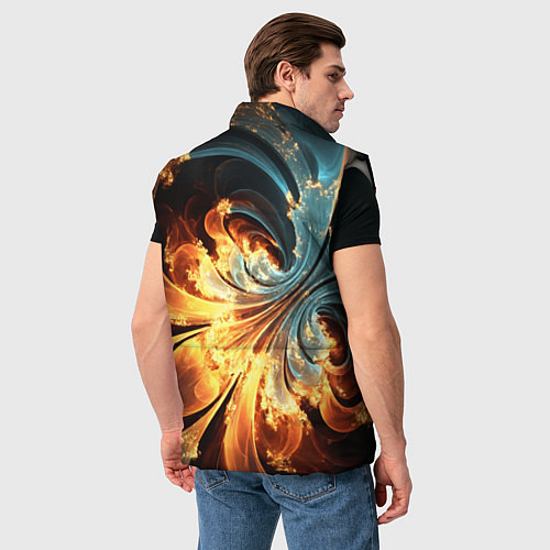 Мужской жилет Абстрактный фрактал / 3D-Светло-серый – фото 4