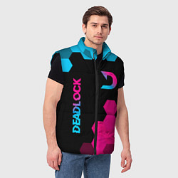 Мужской жилет Deadlock - neon gradient вертикально, цвет: 3D-черный — фото 2