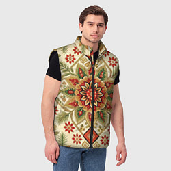 Мужской жилет Русские классические узоры и орнамент, цвет: 3D-черный — фото 2