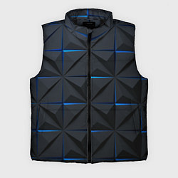 Мужской жилет Квадратная геометрия с синей подсветкой