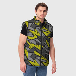 Мужской жилет Абстрактный геометрический паттерн, цвет: 3D-светло-серый — фото 2