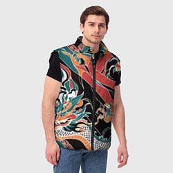Мужской жилет Дракон контрасты, цвет: 3D-черный — фото 2