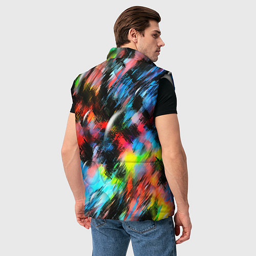 Мужской жилет Цветные краски абстракция / 3D-Светло-серый – фото 4