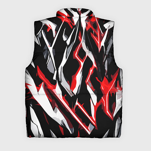 Мужской жилет Красно-белые агрессивные полосы на чёрном фоне / 3D-Красный – фото 2