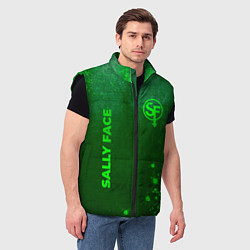 Мужской жилет Sally Face - green gradient вертикально, цвет: 3D-черный — фото 2