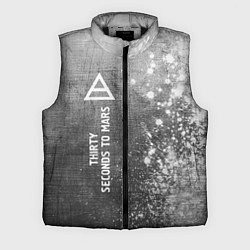 Мужской жилет Thirty Seconds to Mars - grey gradient по-вертикал, цвет: 3D-черный