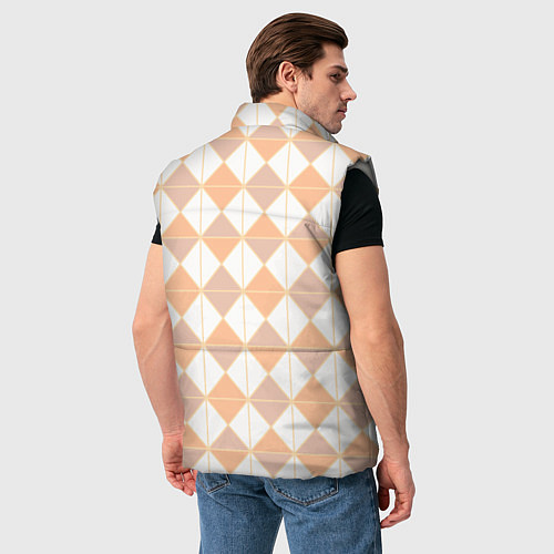 Мужской жилет Персиковые ромбы / 3D-Светло-серый – фото 4