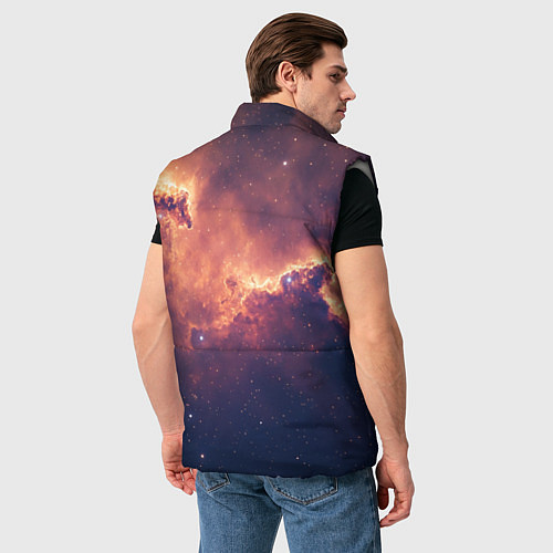 Мужской жилет Космические облака и звезды / 3D-Светло-серый – фото 4