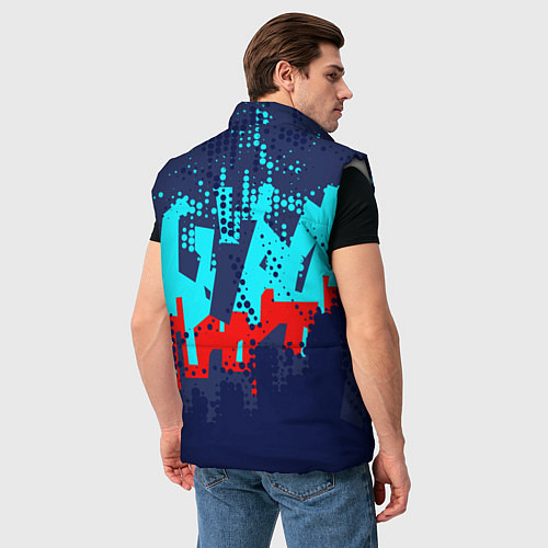 Мужской жилет Красно-синяя абстракция / 3D-Светло-серый – фото 4