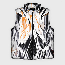 Мужской жилет Чёрно-жёлтая абстракция на белом фоне