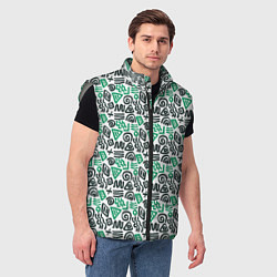 Мужской жилет Паттерн в стиле граффити и африканских узоров, цвет: 3D-светло-серый — фото 2