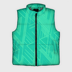 Мужской жилет Мятный зелёный однотонный геометричный