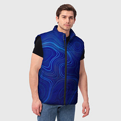 Мужской жилет Синяя топография, цвет: 3D-черный — фото 2