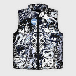 Мужской жилет Японский самурай и драконы, цвет: 3D-черный