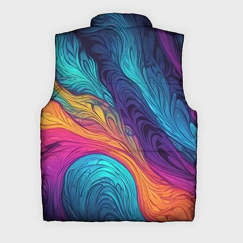 Мужской жилет Перья эбру абстракция / 3D-Светло-серый – фото 2