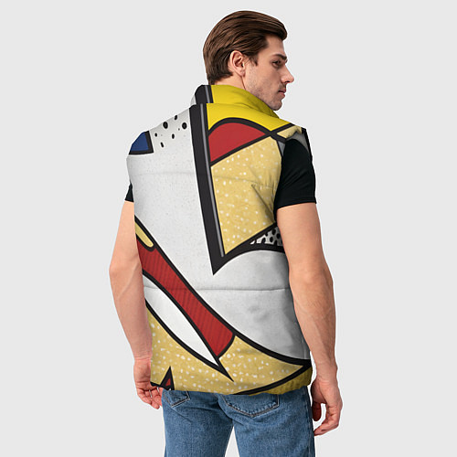 Мужской жилет Абстракция в стиле поп-арт / 3D-Светло-серый – фото 4