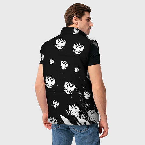 Мужской жилет Герб РФ паттерн / 3D-Светло-серый – фото 4