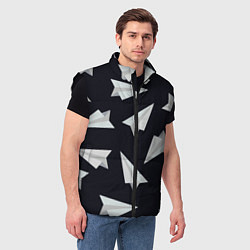 Мужской жилет Белый бумажный самолётик - Телеграм, цвет: 3D-черный — фото 2