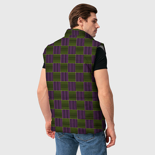 Мужской жилет Геометрический узор из неоновых линий / 3D-Светло-серый – фото 4