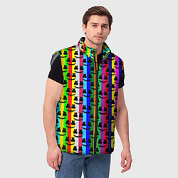 Мужской жилет Marshmello радуга, цвет: 3D-светло-серый — фото 2