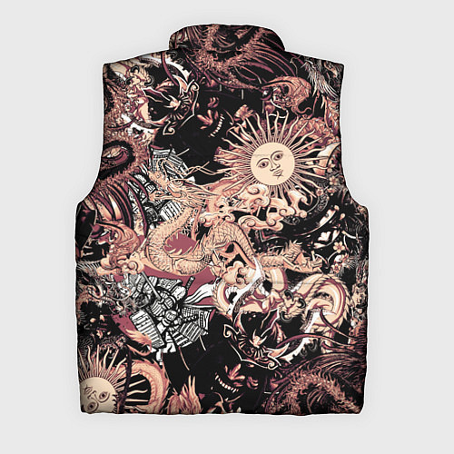 Мужской жилет Драконы самурай и феникс / 3D-Светло-серый – фото 2