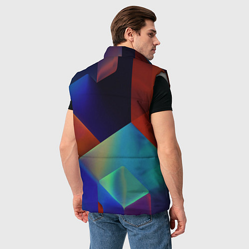 Мужской жилет Геометрия мозаика / 3D-Светло-серый – фото 4