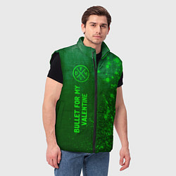 Мужской жилет Bullet For My Valentine - green gradient по-вертик, цвет: 3D-черный — фото 2