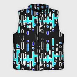Мужской жилет Синие линии и точки на чёрном фоне
