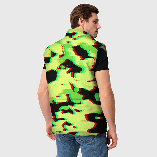 Мужской жилет Камуфляж зелёный глитч / 3D-Светло-серый – фото 4
