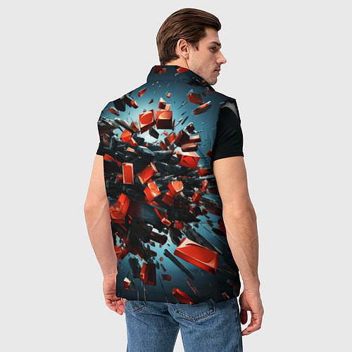 Мужской жилет Геометрический взрыв пластин / 3D-Светло-серый – фото 4