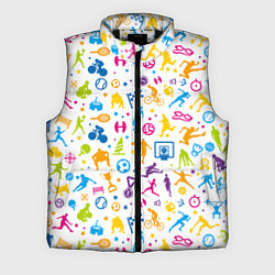 Мужской жилет Все виды спорта на белом фоне