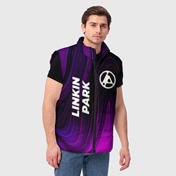 Мужской жилет Linkin Park 2024 violet plasma, цвет: 3D-черный — фото 2