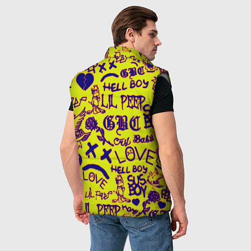 Мужской жилет Lil peep rap pattern / 3D-Светло-серый – фото 4