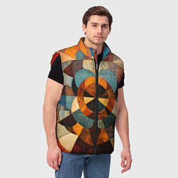 Мужской жилет Винтажная мозайка, цвет: 3D-красный — фото 2