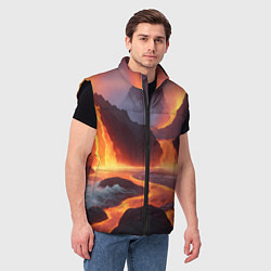 Мужской жилет Текущая лава, цвет: 3D-черный — фото 2