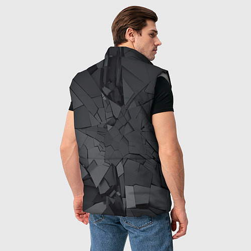 Мужской жилет Трещины / 3D-Светло-серый – фото 4